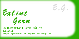 balint gern business card