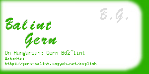balint gern business card